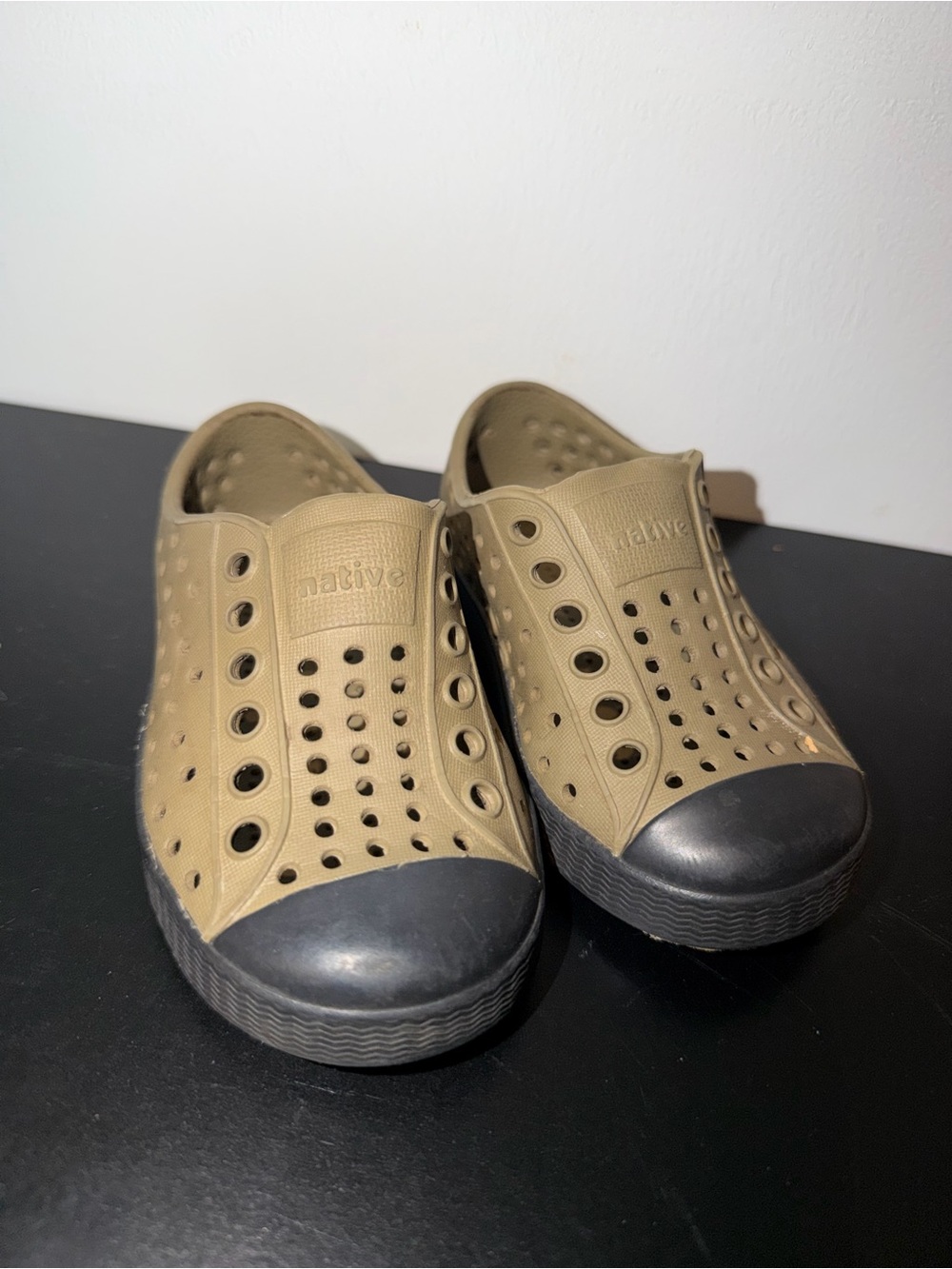 Native Kids Slip-On Water Shoes in Olive and Black